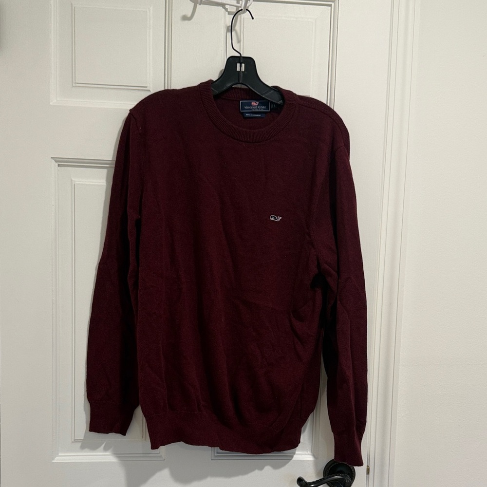 Vineyard Vines Red Crewneck Sweater Timeless Knit Design